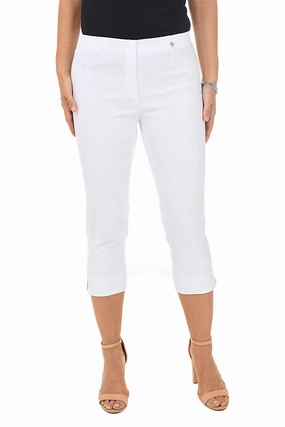 Floral Jacquard Pull-On Crop Pant Daily Wear