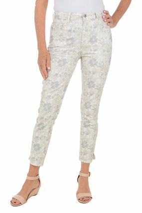 Floral Mirage Denim Twill Ankle Pant Chill Ready