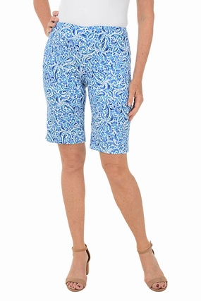 Hot Day Floral Nebulas Pull-On Bermuda Short