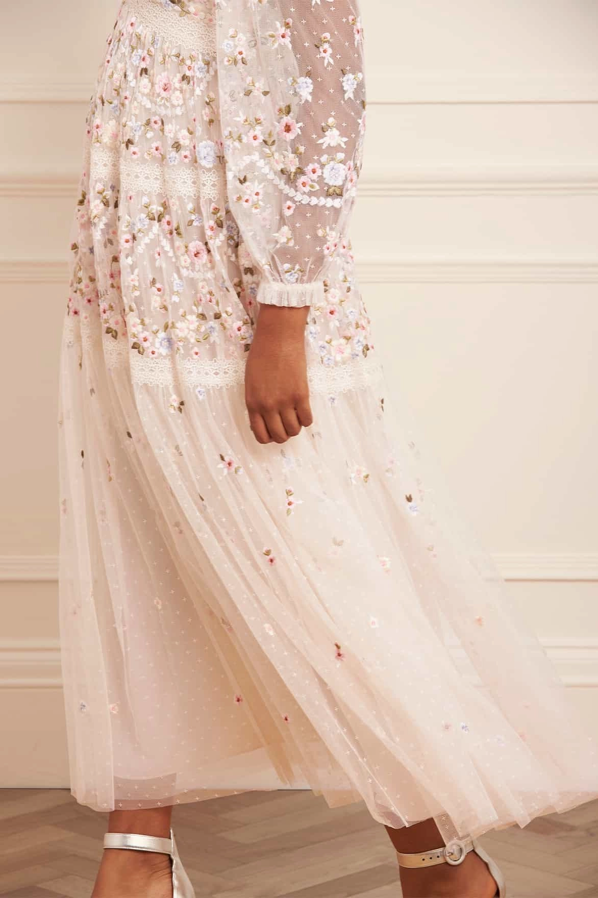 Garland Ribbon Ankle Gown Chill Detail Timeless Waistband Fit