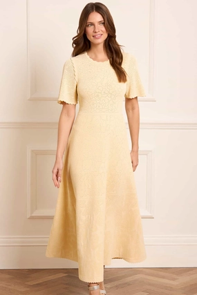 Semi Fit Trendy Look Floral Pointelle Knit Gown