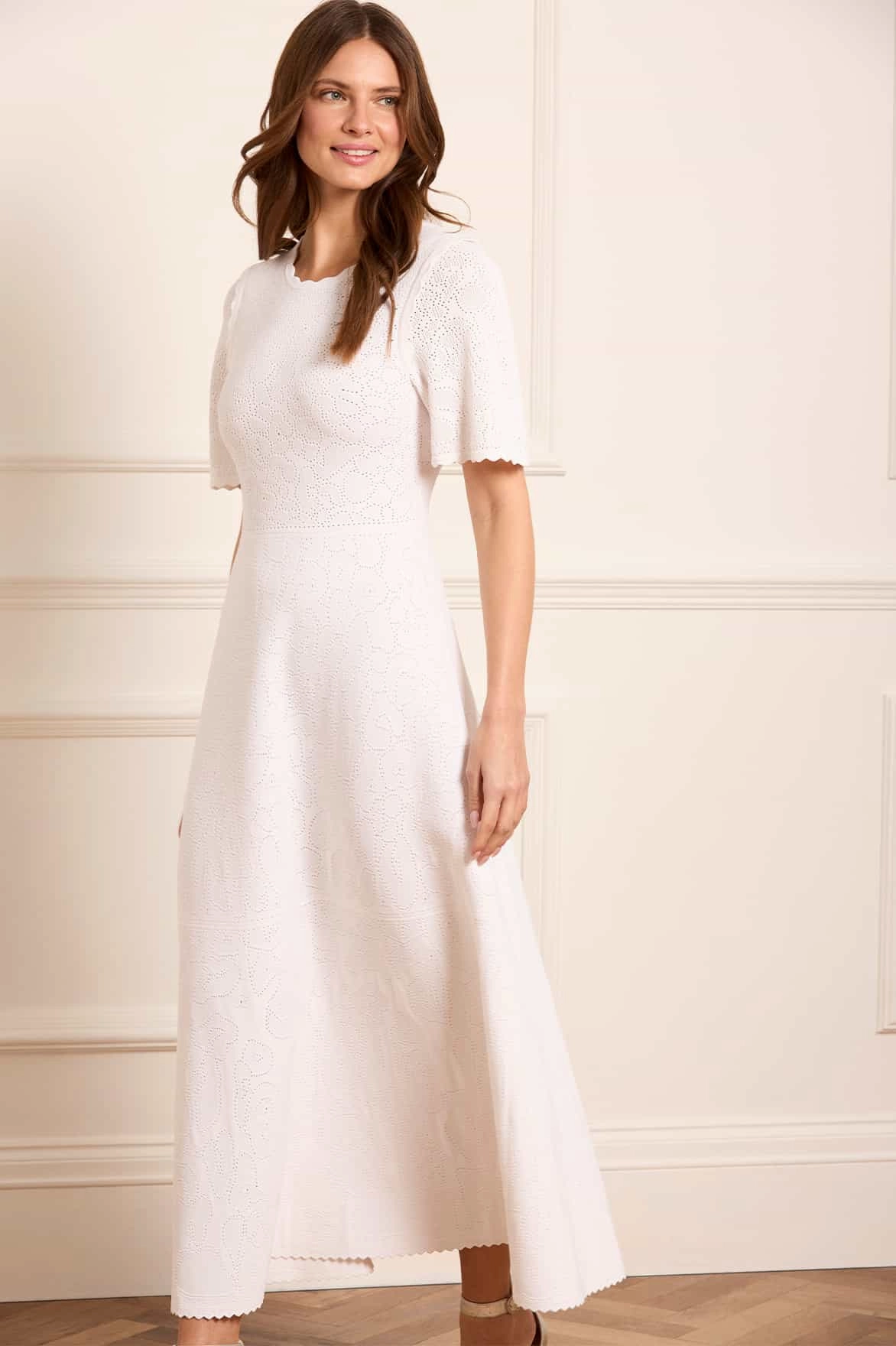 Floral Pointelle Knit Gown Social Charm
