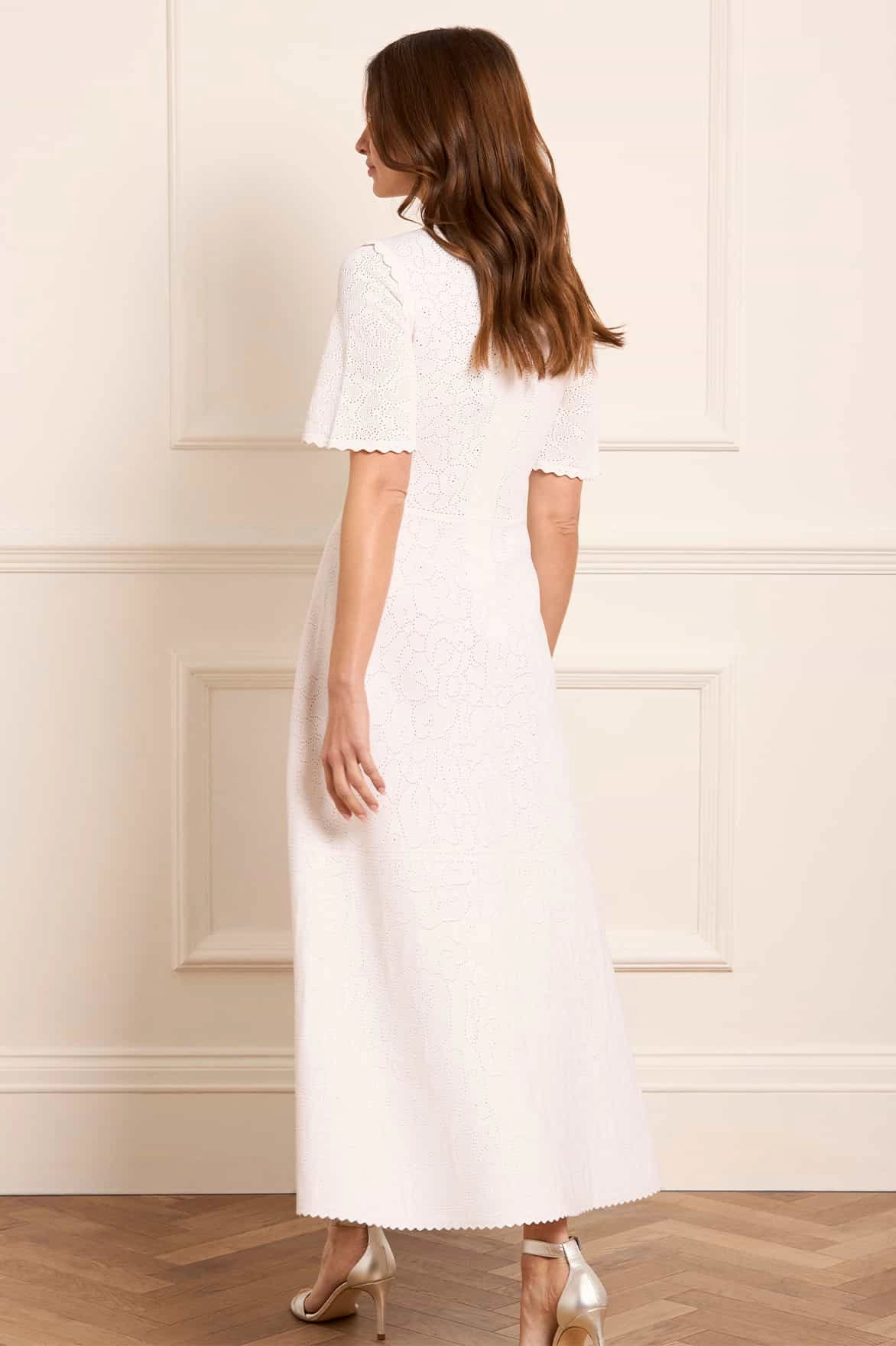 budget-friendly Floral Pointelle Knit Gown
