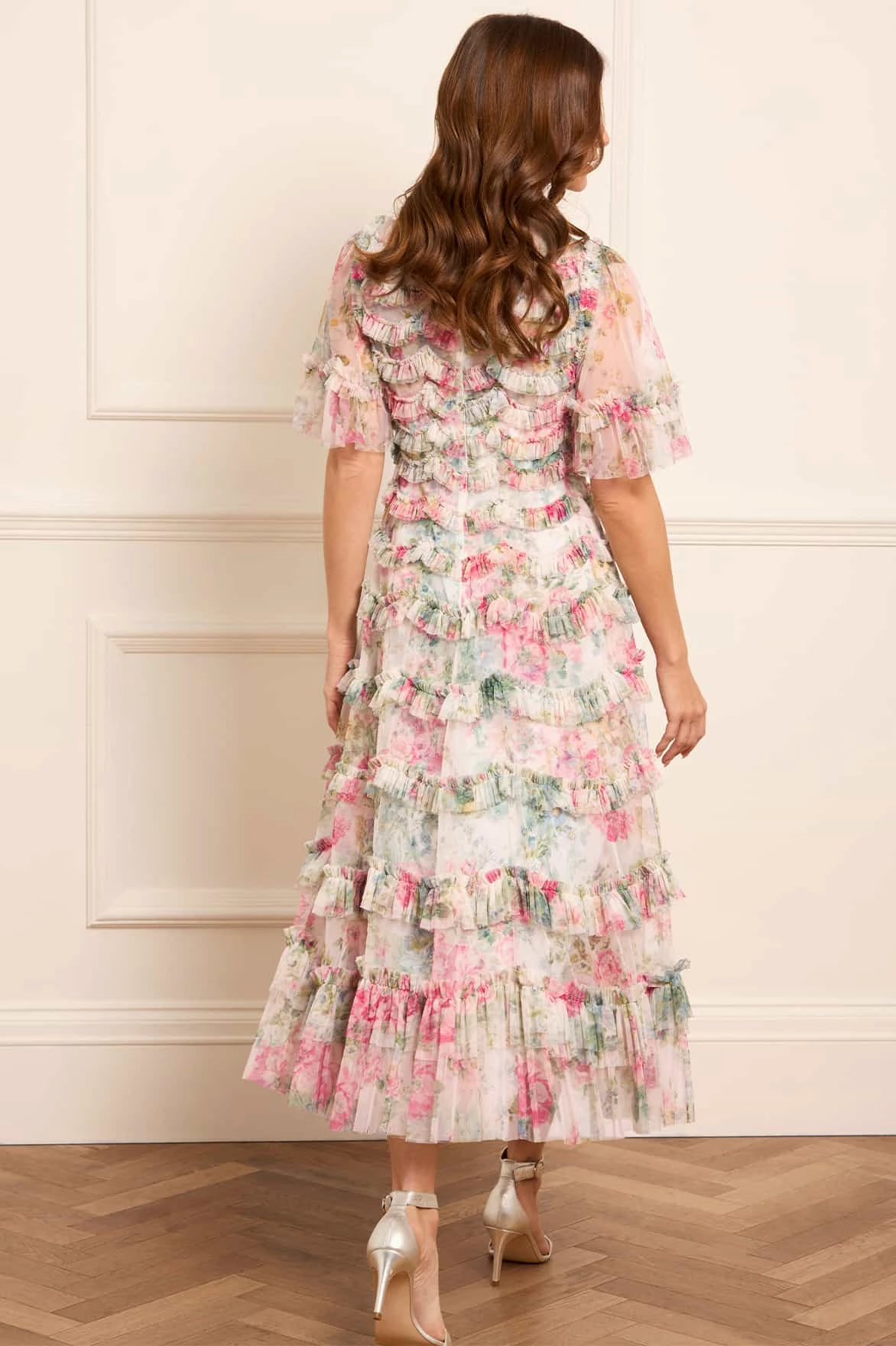 Floral Romance Round Neck Ballerina Dress Upgrade-Option Flexible Fabric