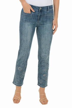 Stay Active Timeless Fit Floral Vine Denim Ankle Pant