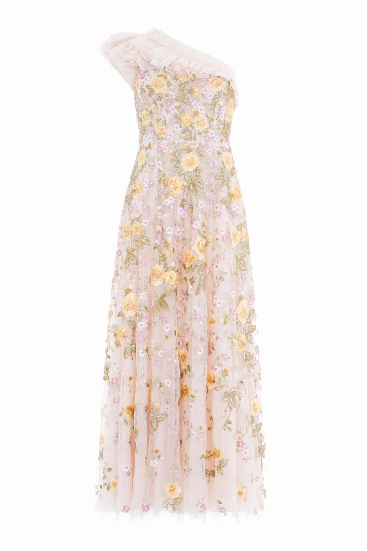 Florine One-Shoulder Ankle Gown bold appearance