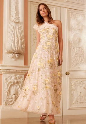 Florine One-Shoulder Ankle Gown Maximalist-Trend