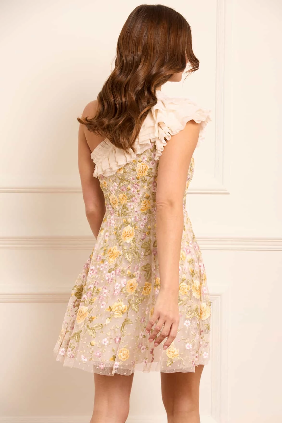 Hidden Zipper Florine One-Shoulder Mini Dress