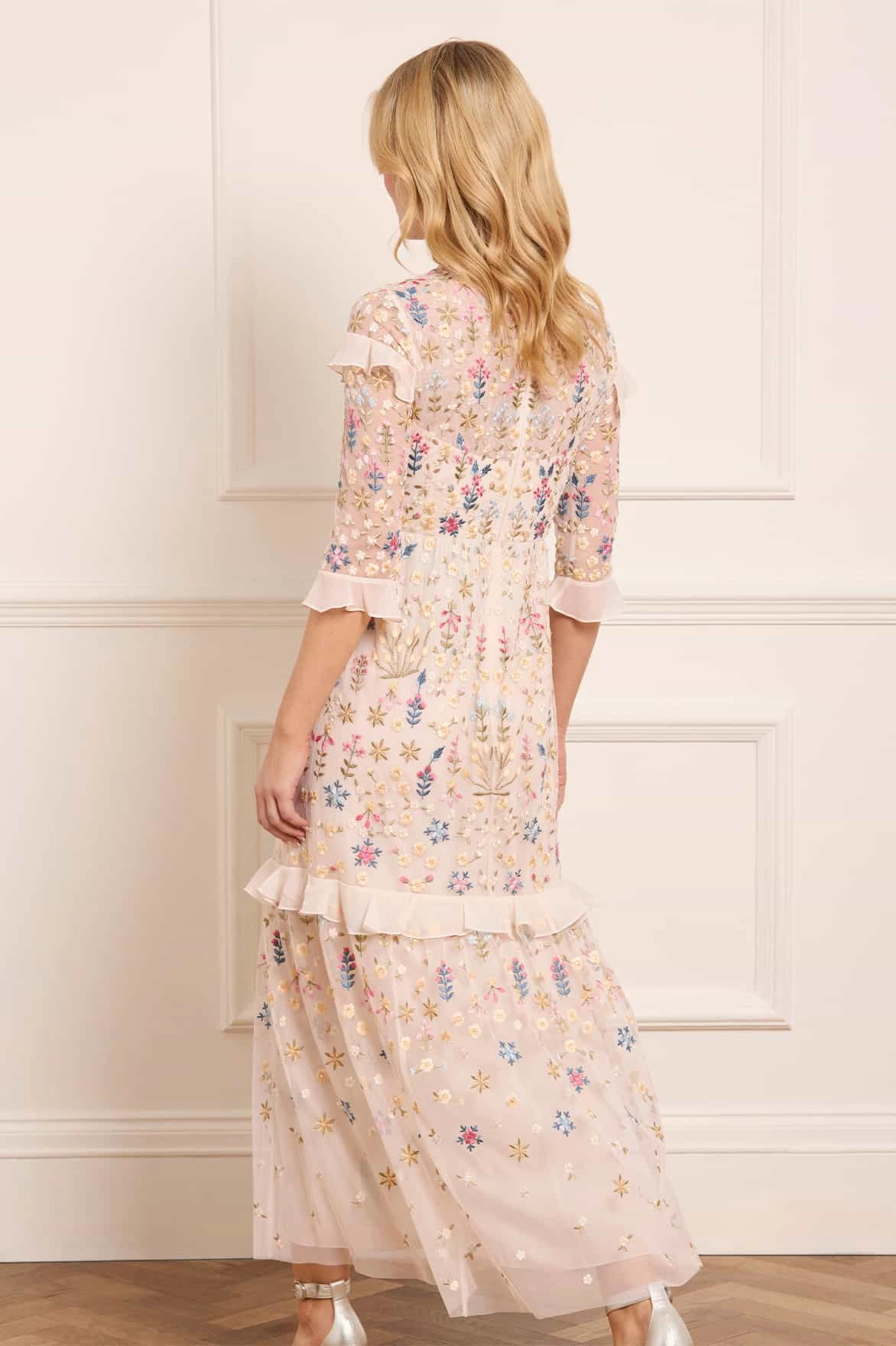 Cool Structure Breezy Comfort Flowerbed Embroidery Ankle Gown