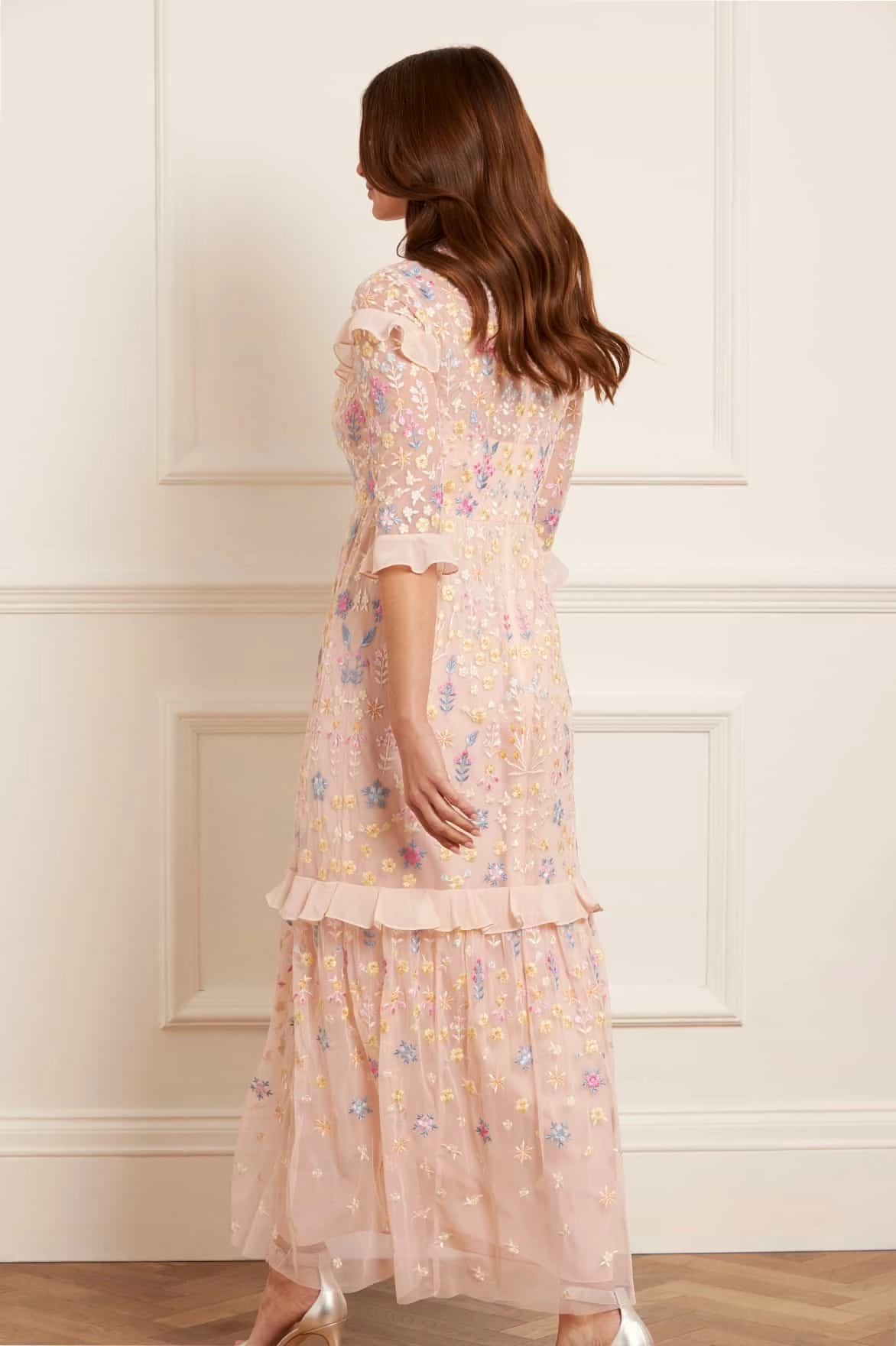 Chic Everyday Wear Flowerbed Embroidery Ankle Gown