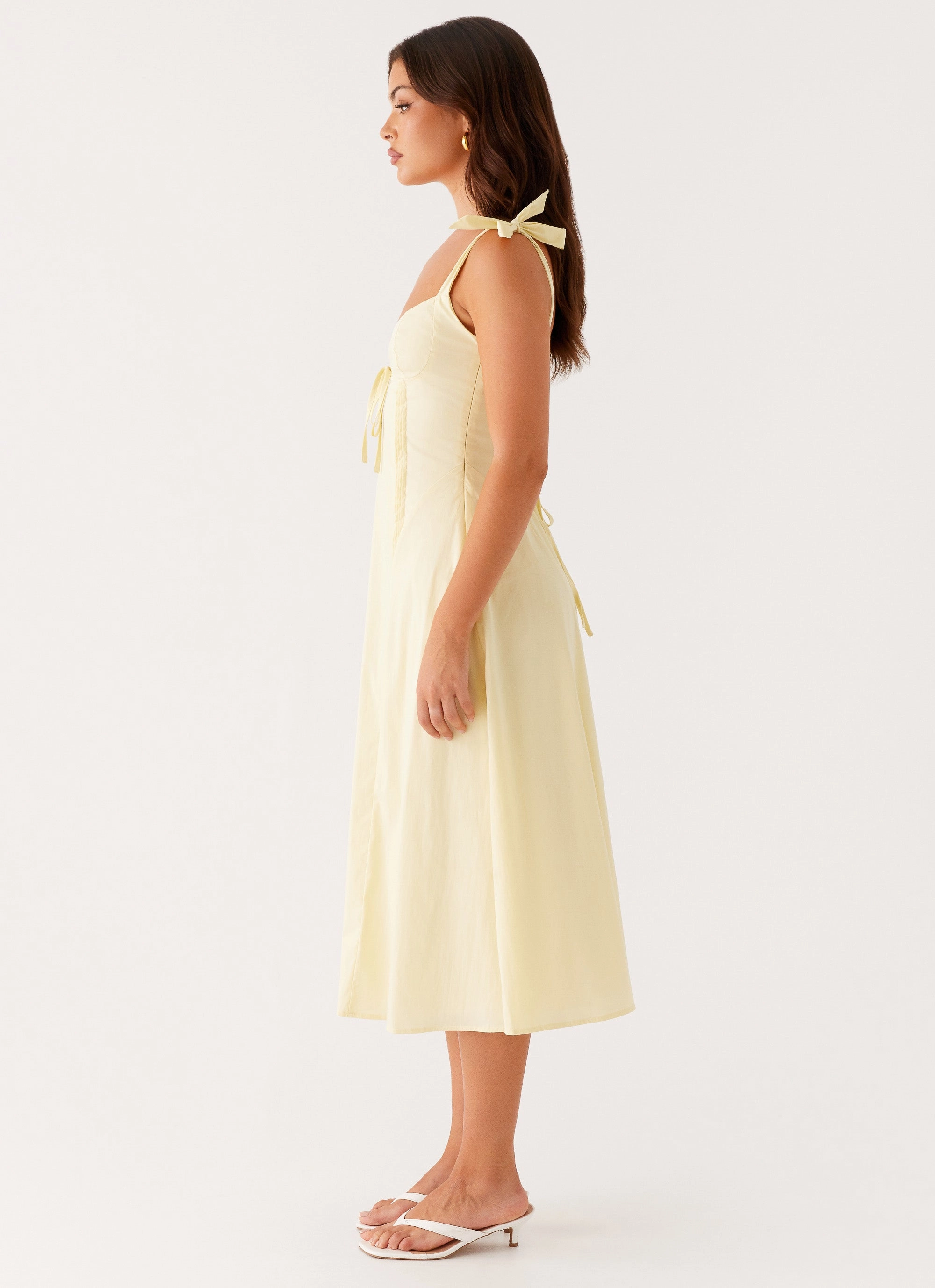 Adela Midi Dress - Yellow Feminine Charm