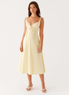Adela Midi Dress - Yellow Lounge Vibes Gift-Worthy