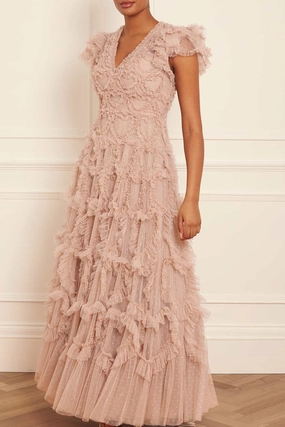 Amorette V-Neck Gown Tactile Feel