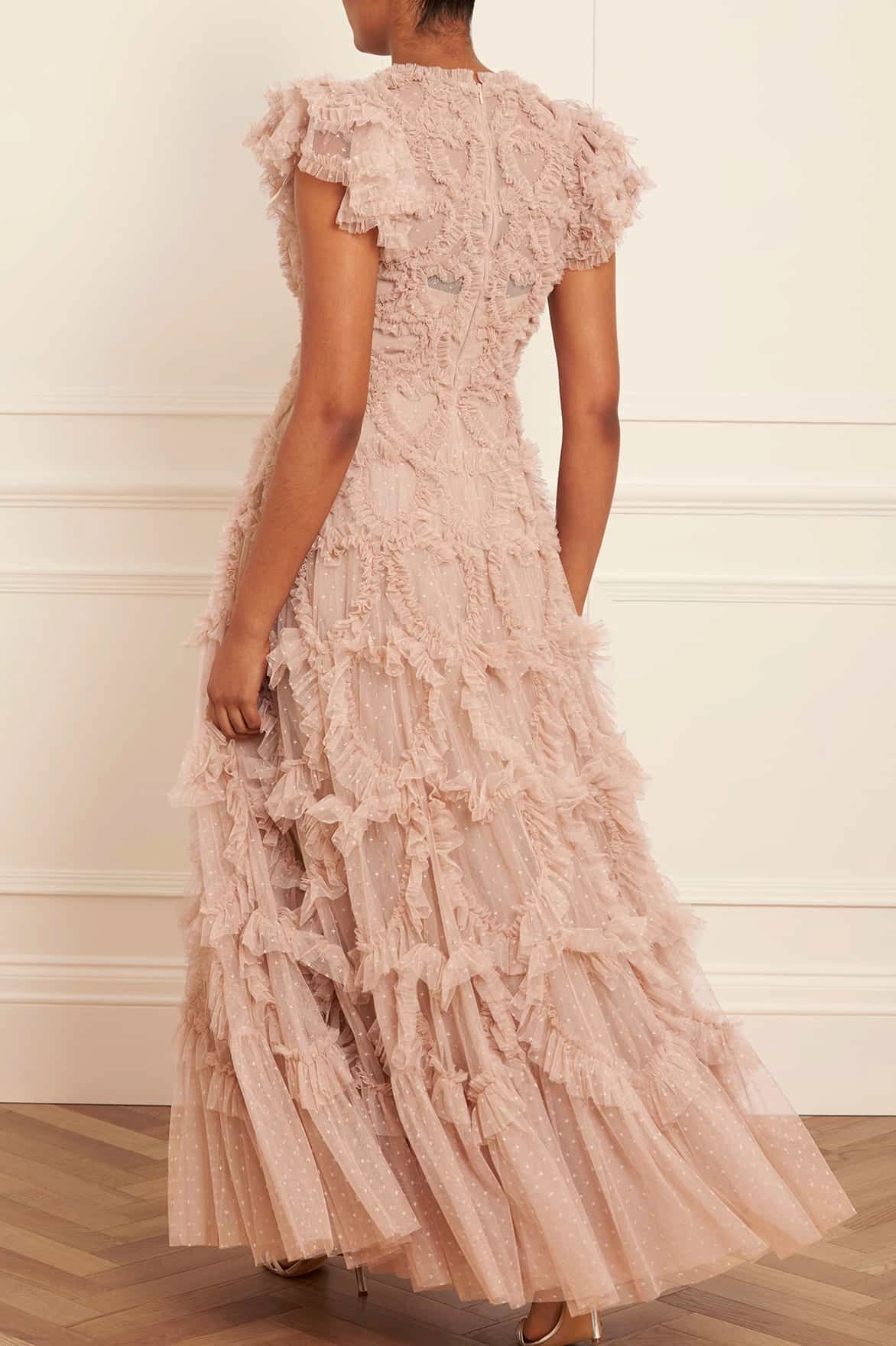 Tiered-Skirt elegant design Amorette V-Neck Gown