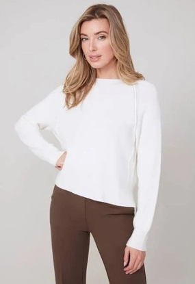 Stretchable Material Buttery Soft Feel Renuar Super Soft Creme Knit Sweater