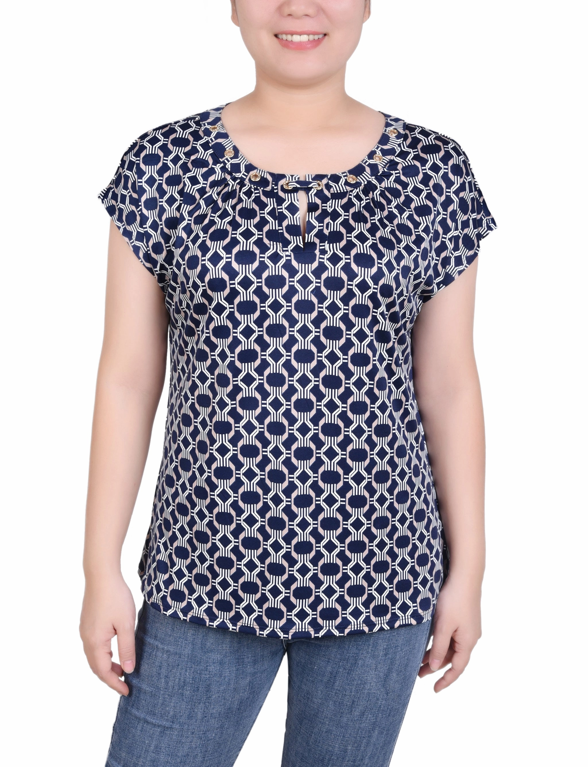 OrganicCotton Extended Sleeve Top With Grommets