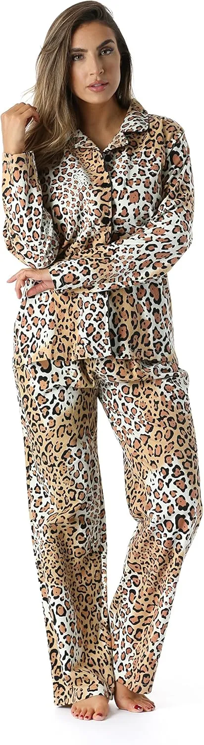 #followme Printed Flannel Button Front PJ Pant Set
