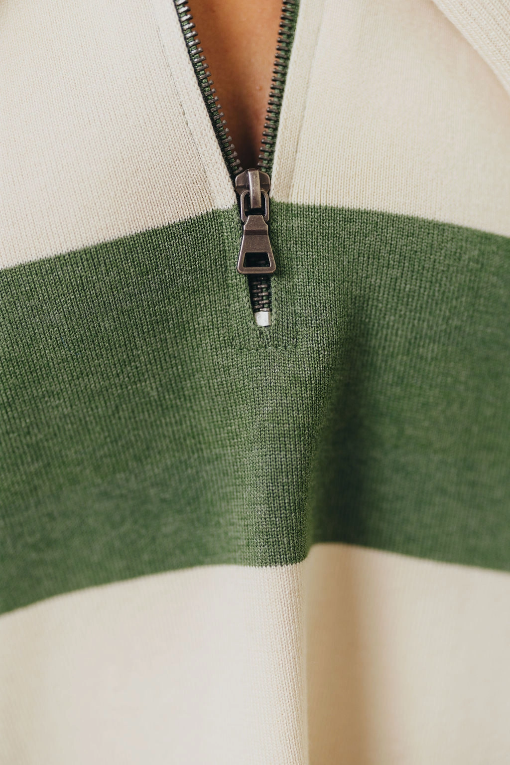 Fontaine Pullover in Green Ivory Reinforced Hemline