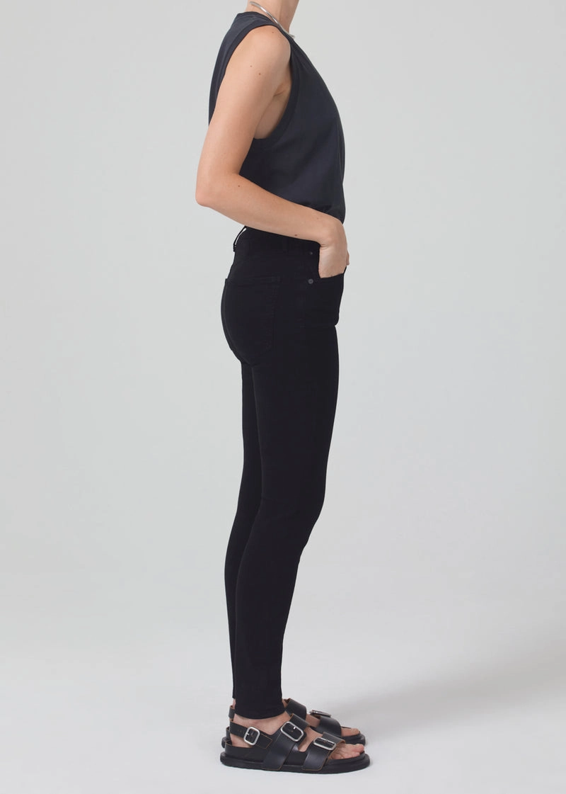 Chrissy High Rise Skinny in Plush Black Relaxed Style Bold Street Style