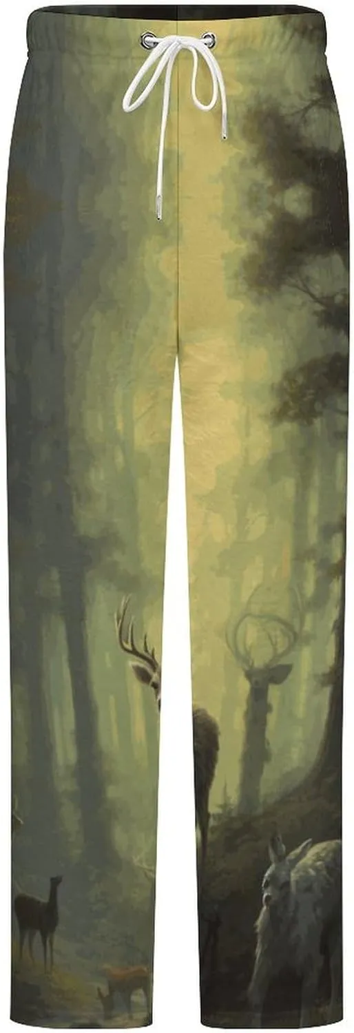 Forests River Animals Women's Flannel Pajama Pants Fleece Lounge Sleep Bottoms PJ