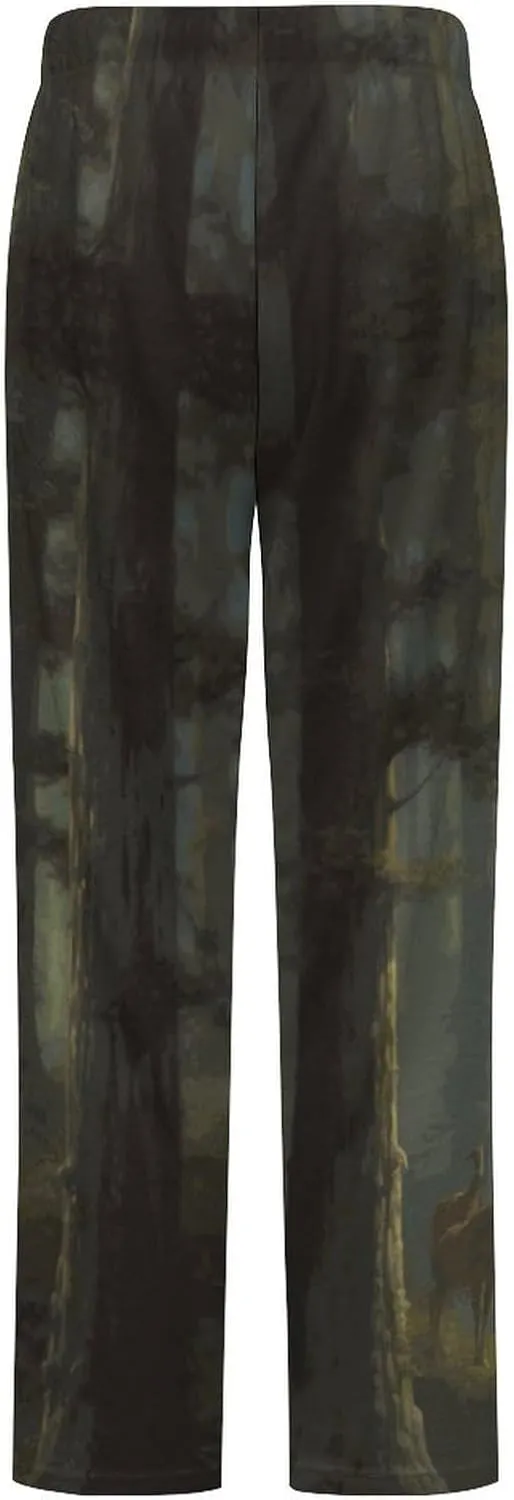 Forests River Animals Women's Flannel Pajama Pants Fleece Lounge Sleep Bottoms PJ