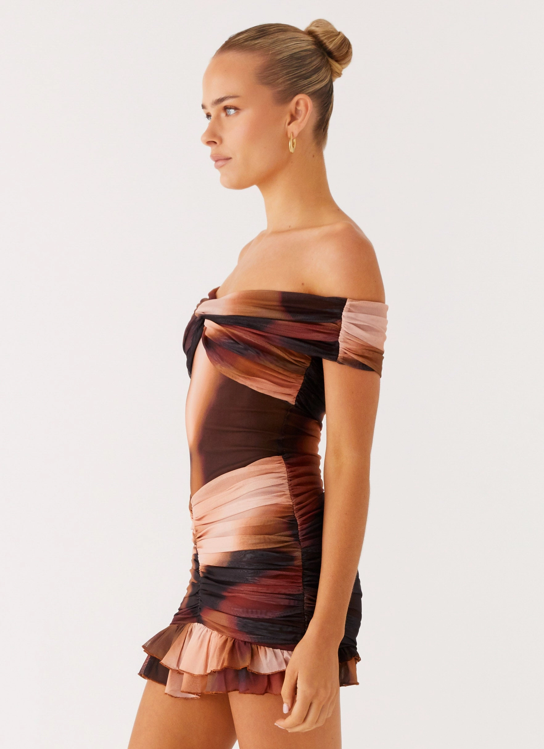 Frances Mini Dress - Black Gradient Sleek Texture