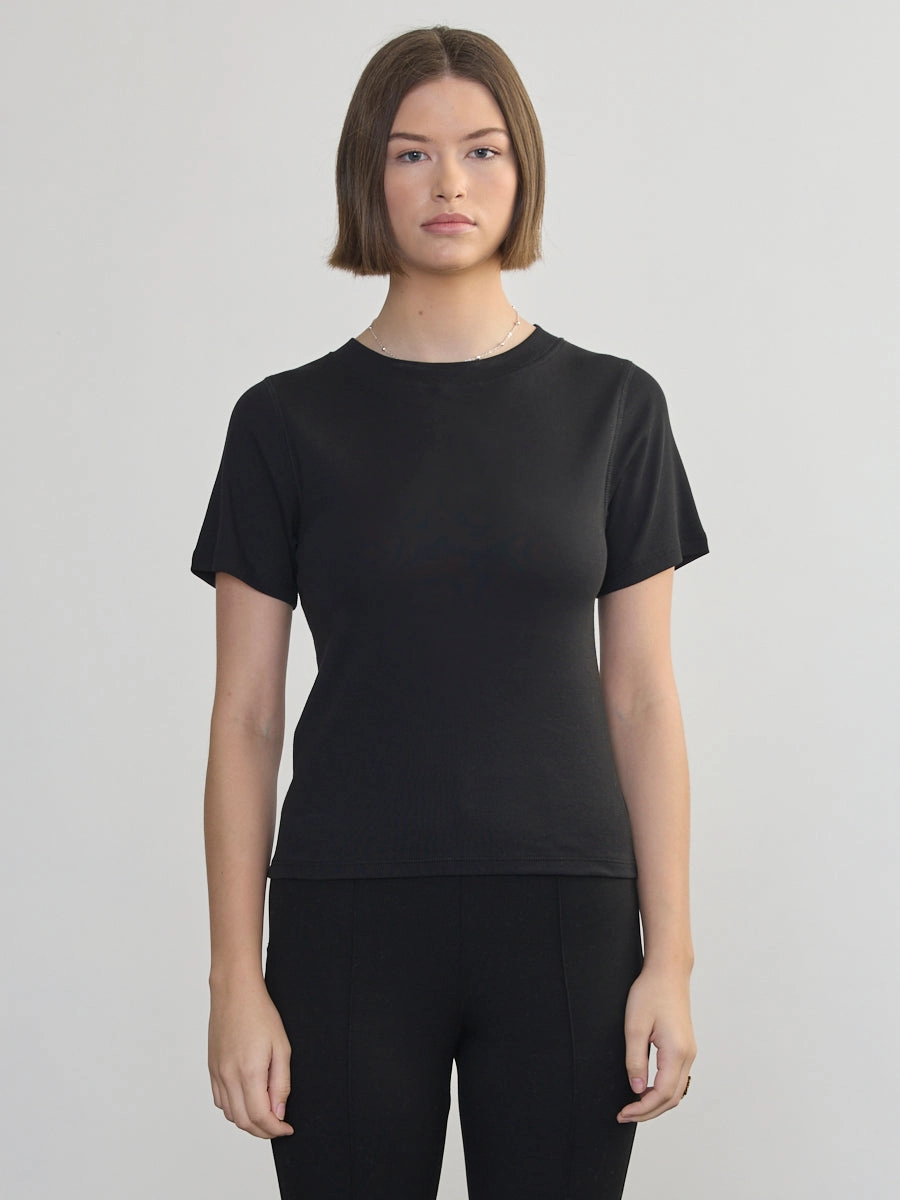 Antimicrobial Finish YarnBlend SHORT SLEEVE RIB TEE