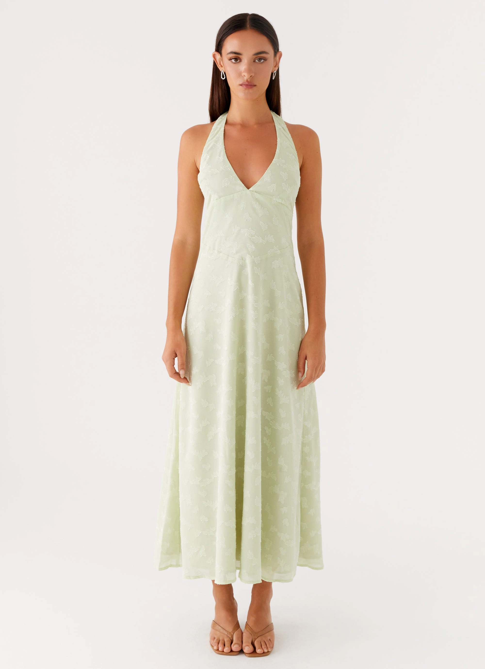 Francesca Midi Dress - Sage Soft Silhouette Stylish Waistband Design