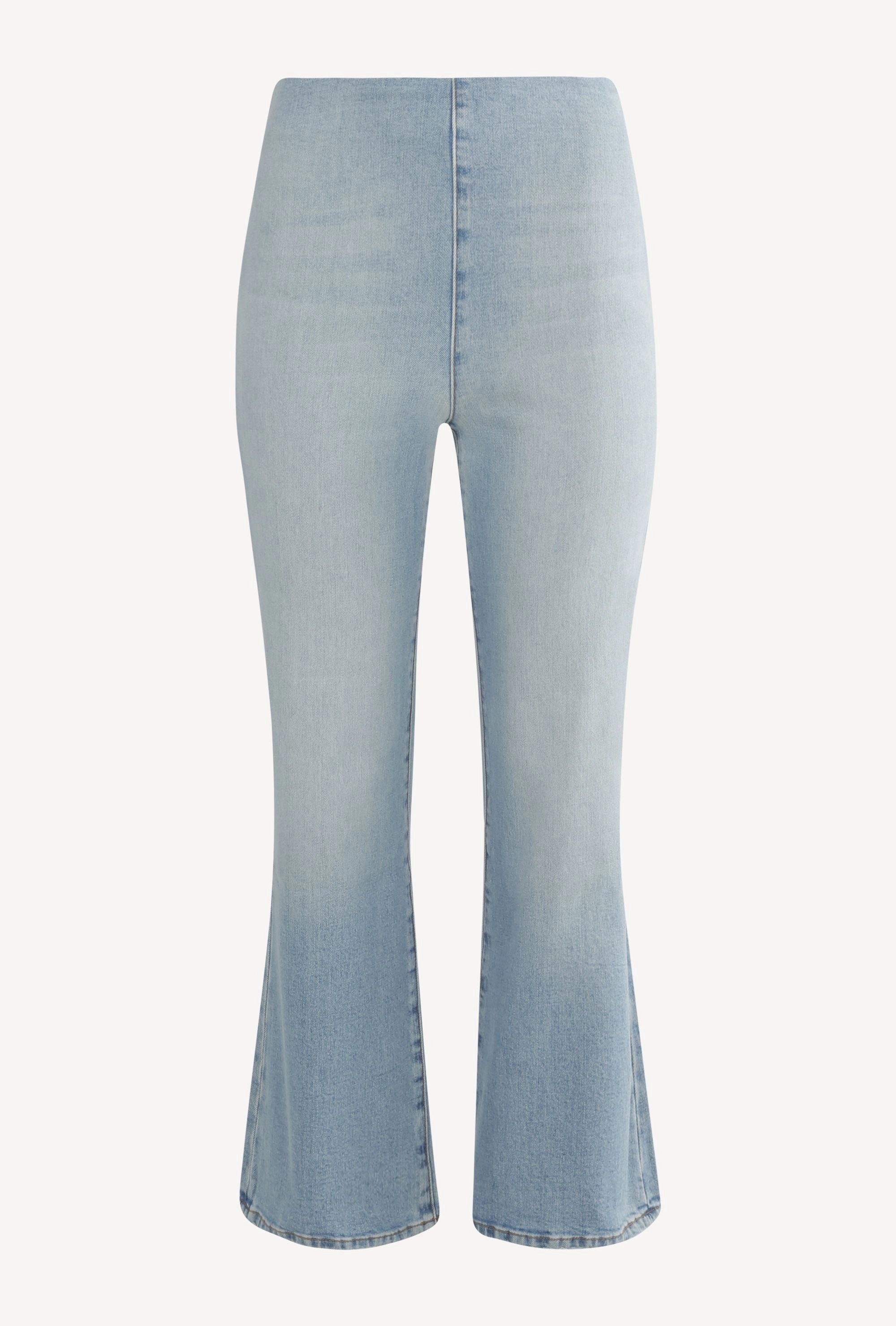 HeatPressedLogos Stain Resistant Treatment Francoise Crop Flare Denim Leggings