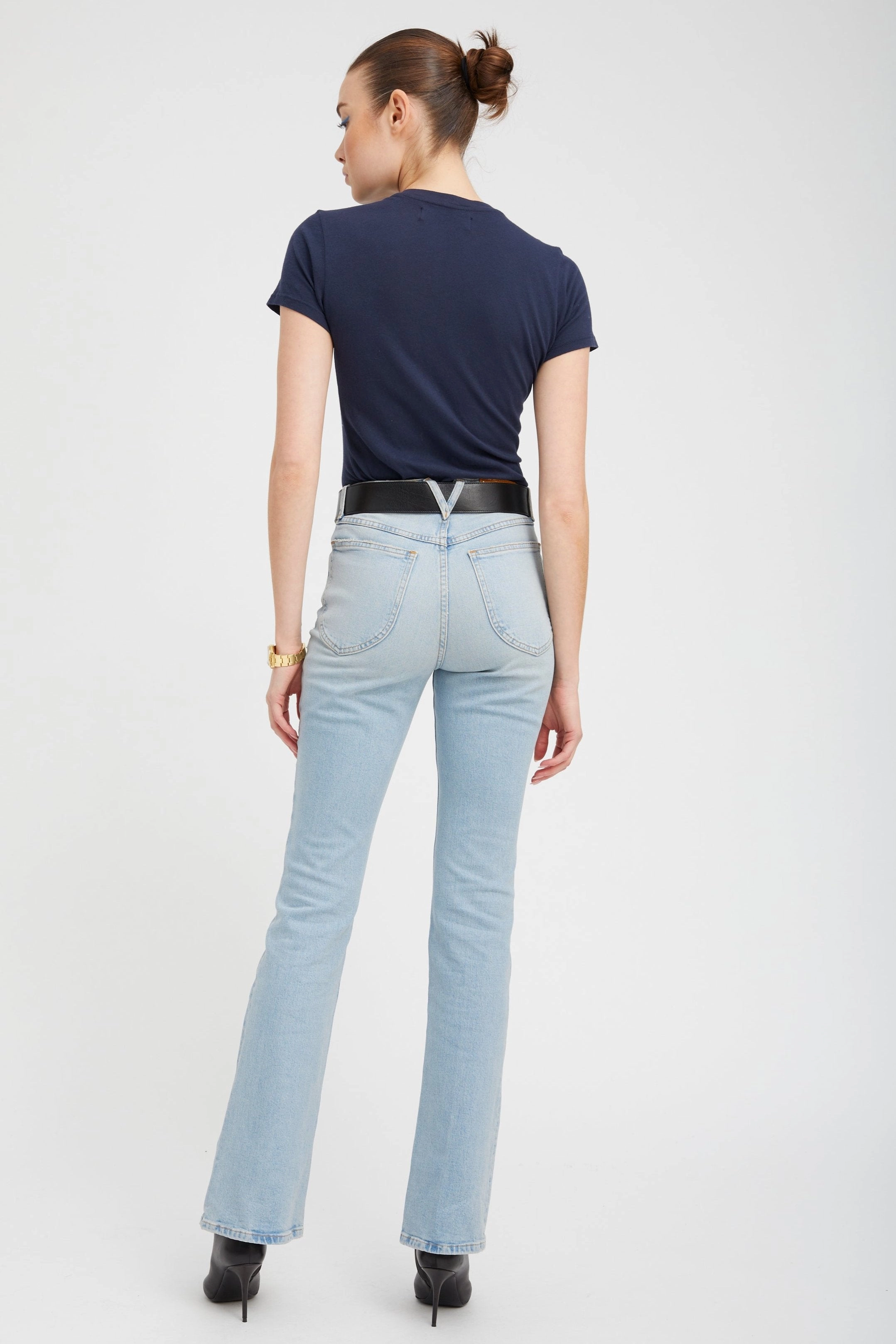 Franoise Micro Flare Denim Travel Essential Non Slip Waistband
