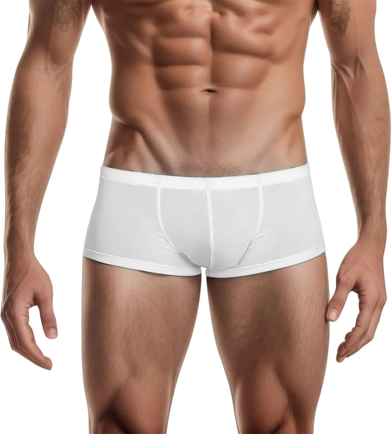 Franterd Boxer Briefs Underwear for Men Low Rise Sport Elastic Bikini Panties Mens Soft Stretch Seamless Briefs