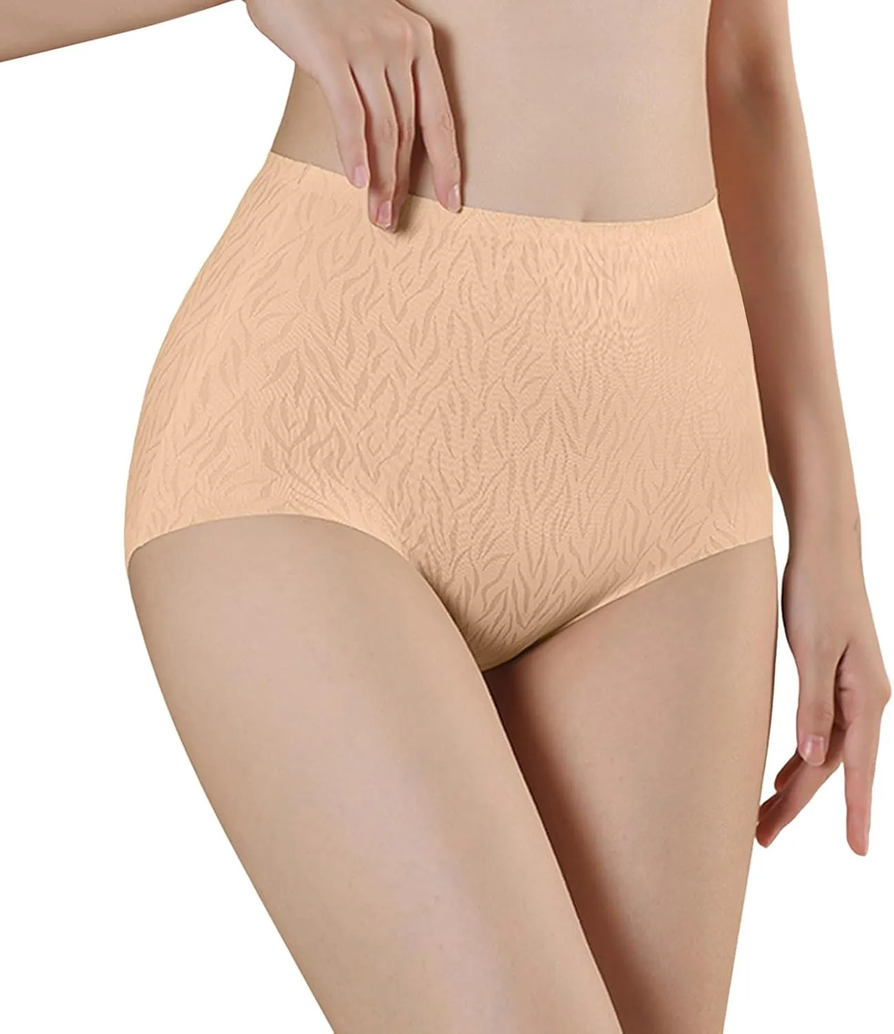 Franterd High Waist Seamless Underwear for Women Full Coverage Brief No Show Panties Sexy Comfortable Ladies Bikini Underwear