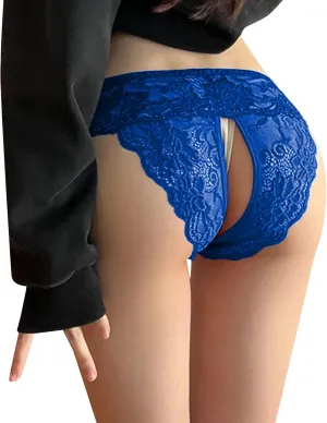 Franterd Sexy Panties for Women Lace Briefs Hollow Out Stretch Underwear, Womens Plus Size Thong Scallop Trim Thongs Briefs