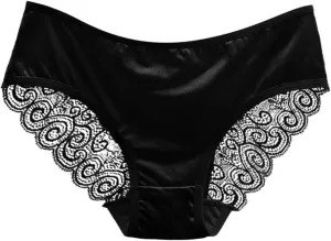 Franterd Womens Sexy Panties Lace Seamless Low Waist Bikini Briefs Hipster No Show Stretch Briefs Ladies Cheeky Underwear
