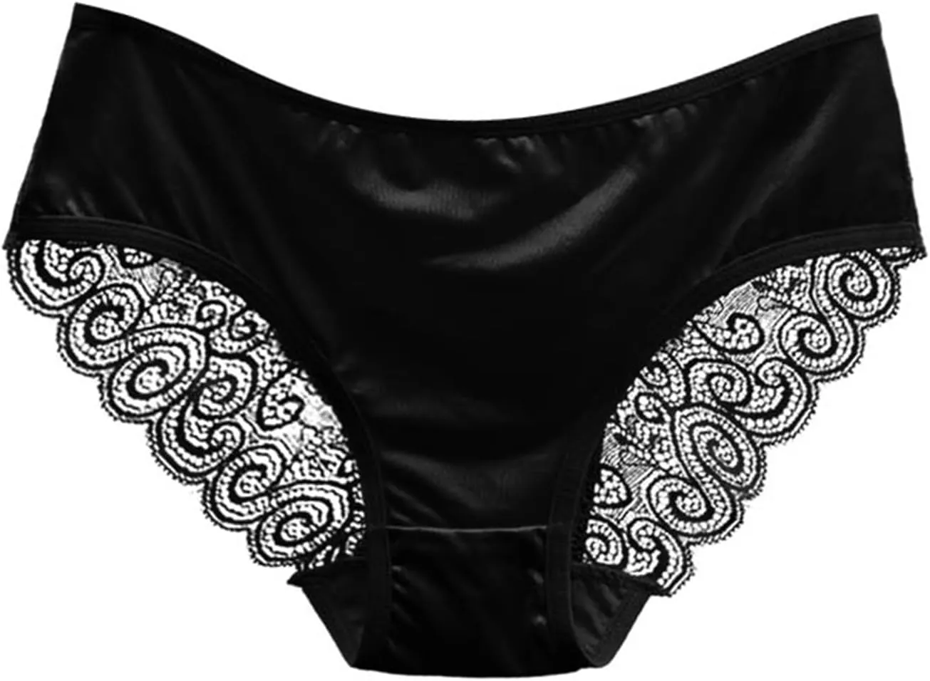 Franterd Womens Sexy Panties Lace Seamless Low Waist Bikini Briefs Hipster No Show Stretch Briefs Ladies Cheeky Underwear