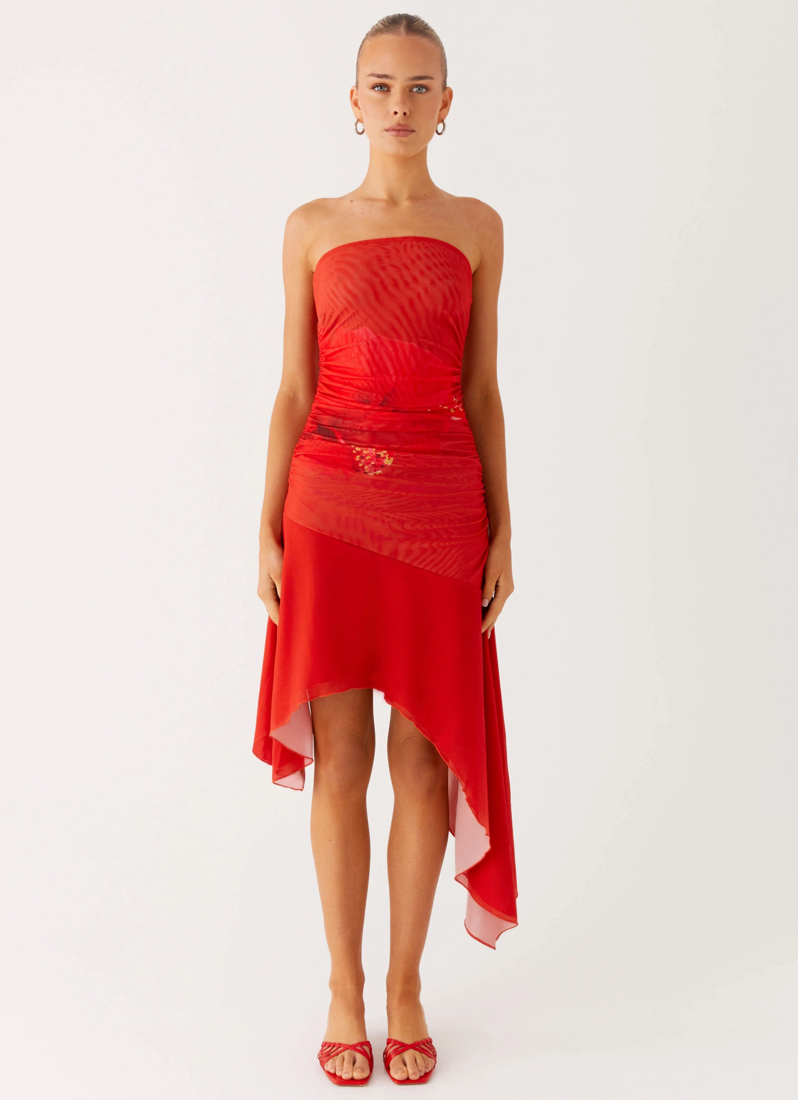 Light material Gentle Shine Think About It Midi Dress - Fire Red