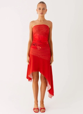 Light material Gentle Shine Think About It Midi Dress - Fire Red