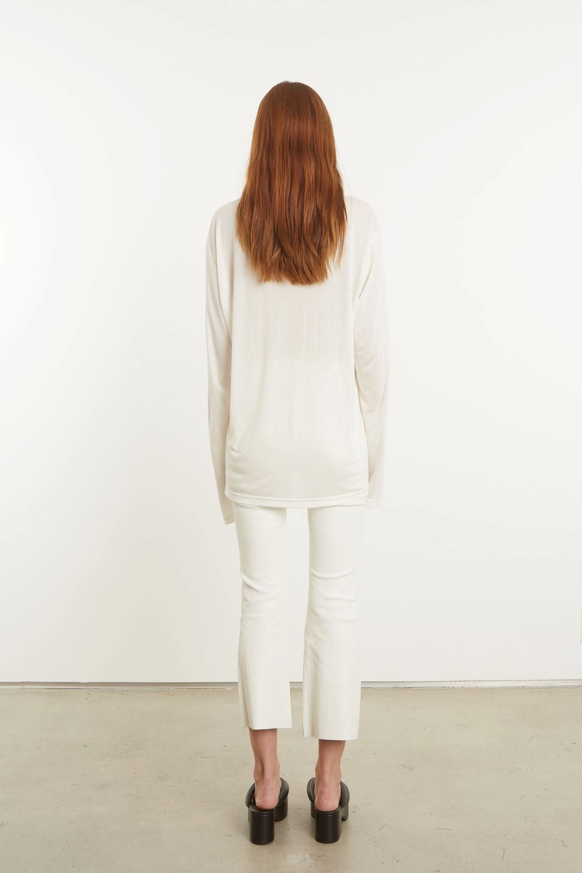 Relaxed Top White Long Sleeve Oversized Tee