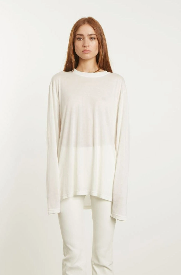 White Long Sleeve Oversized Tee LongSleeve