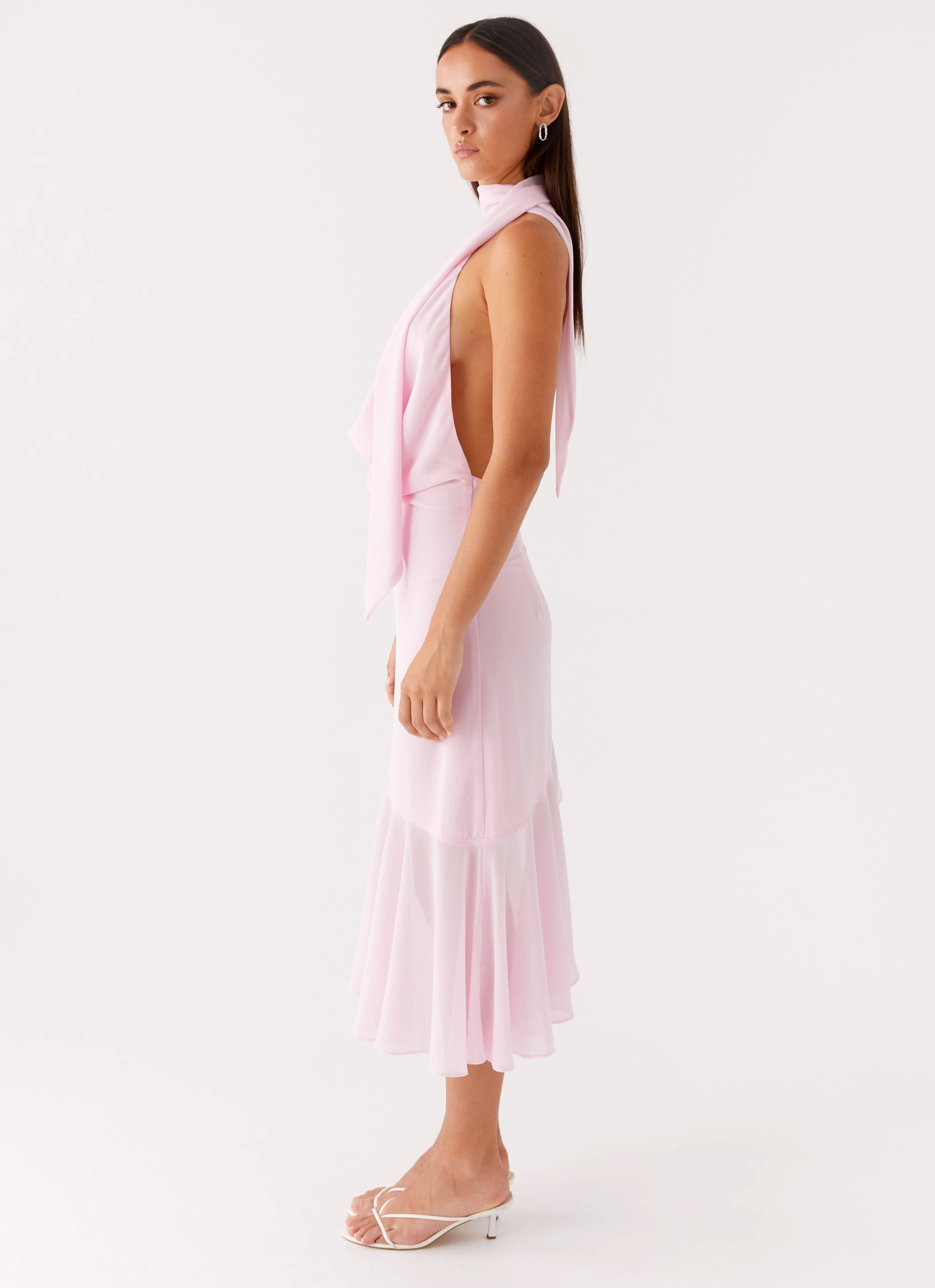 Layna Scarf Midi Dress - Pink Inner Feel