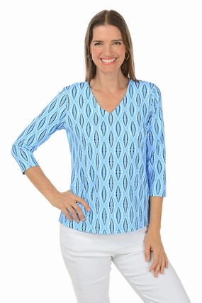 Dot Your Eyes UPF50  V-Neck Top SoftTouchFinish QuickRelease