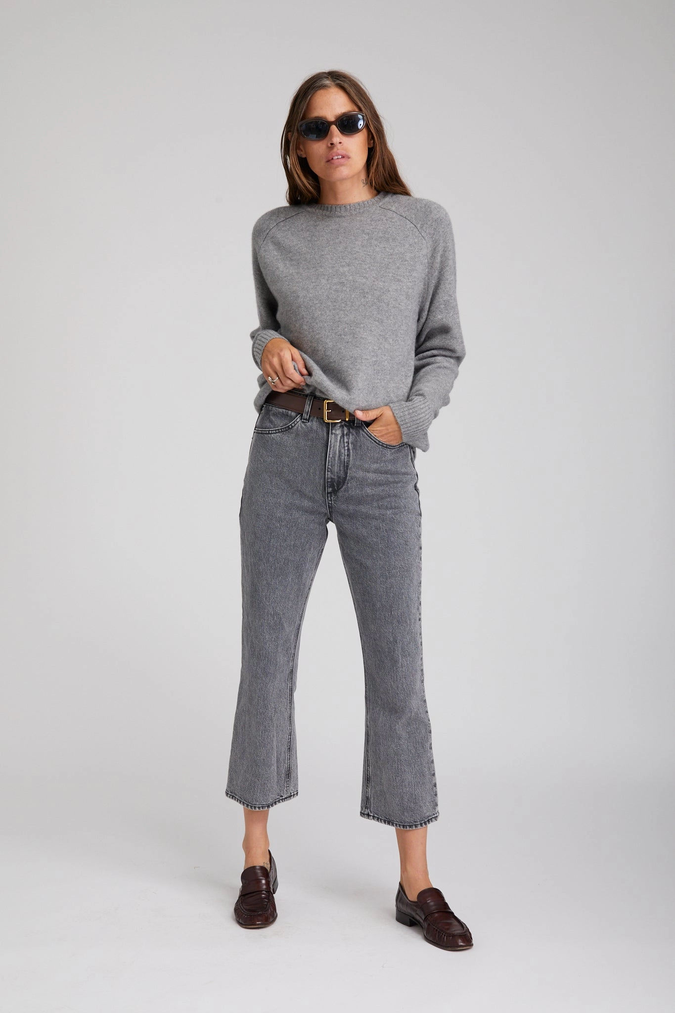 Frida Crop Flare Denim YarnDyedFabric