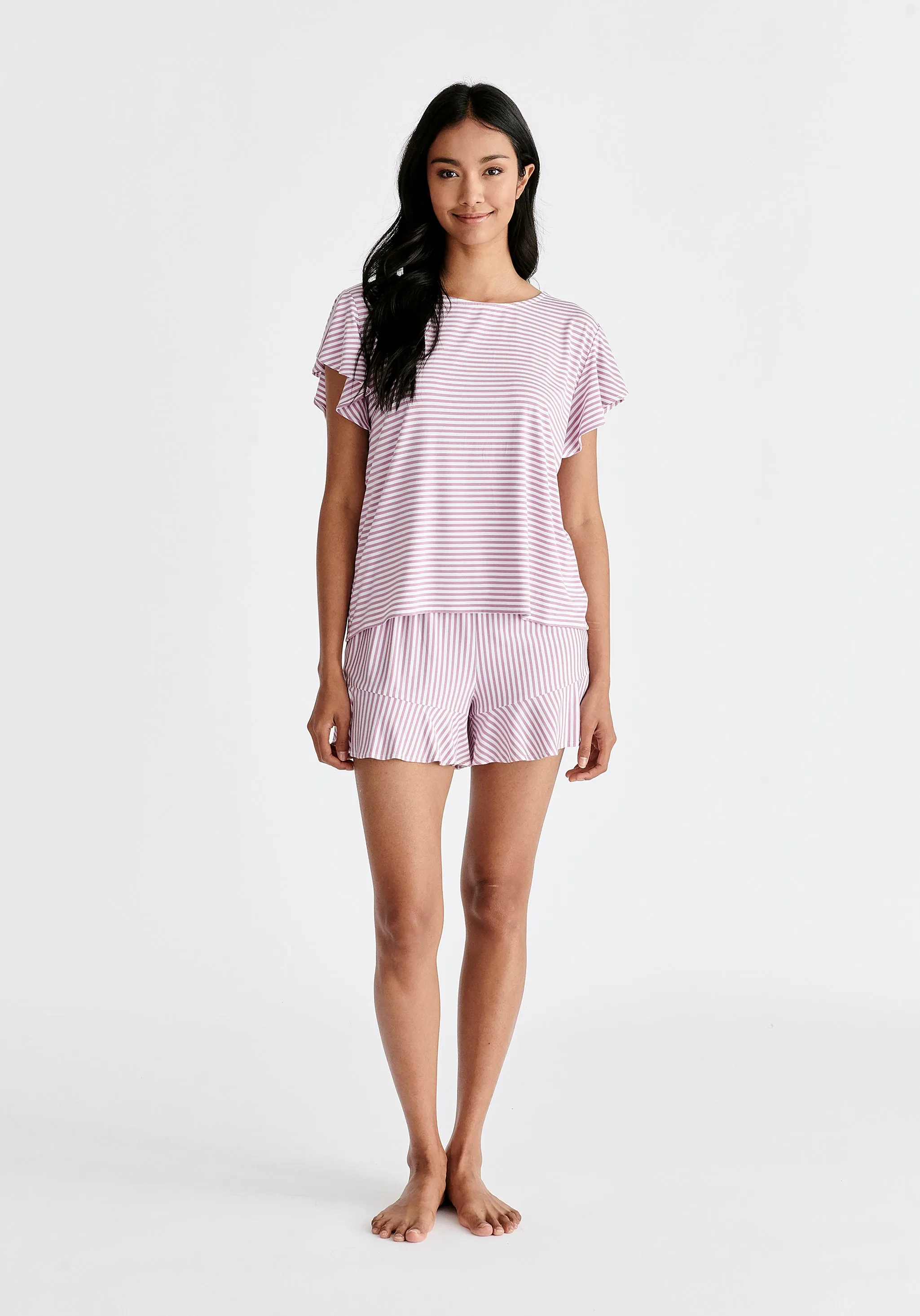 Frill Pyjama T-Shirt Set with Matching Overnight Pouch