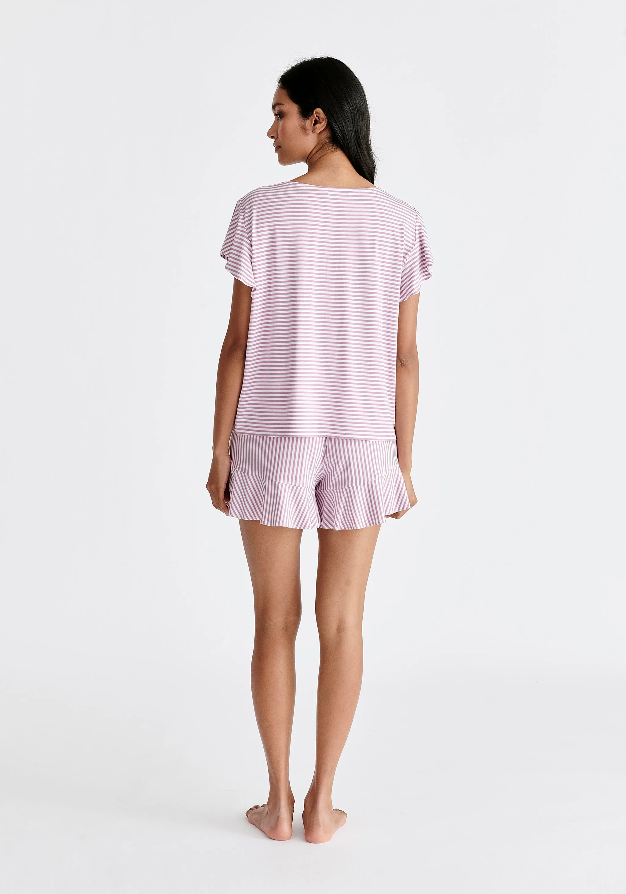 Frill Pyjama T-Shirt Set with Matching Overnight Pouch