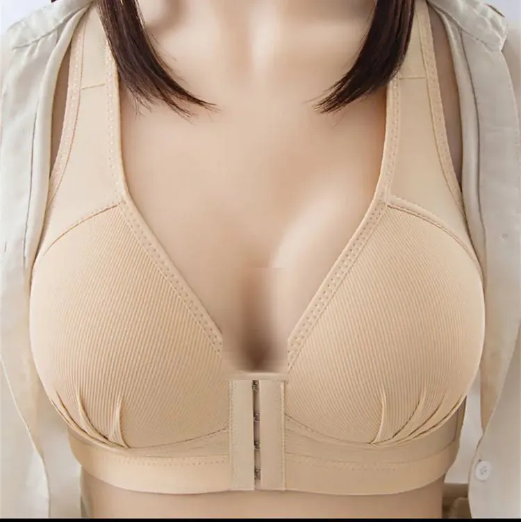 Front Closure Bras For Women Comfortable Wireless Bralette Big Breast Gather Push Up Bra Underwear C D Cup Large Size Lingerie S418741