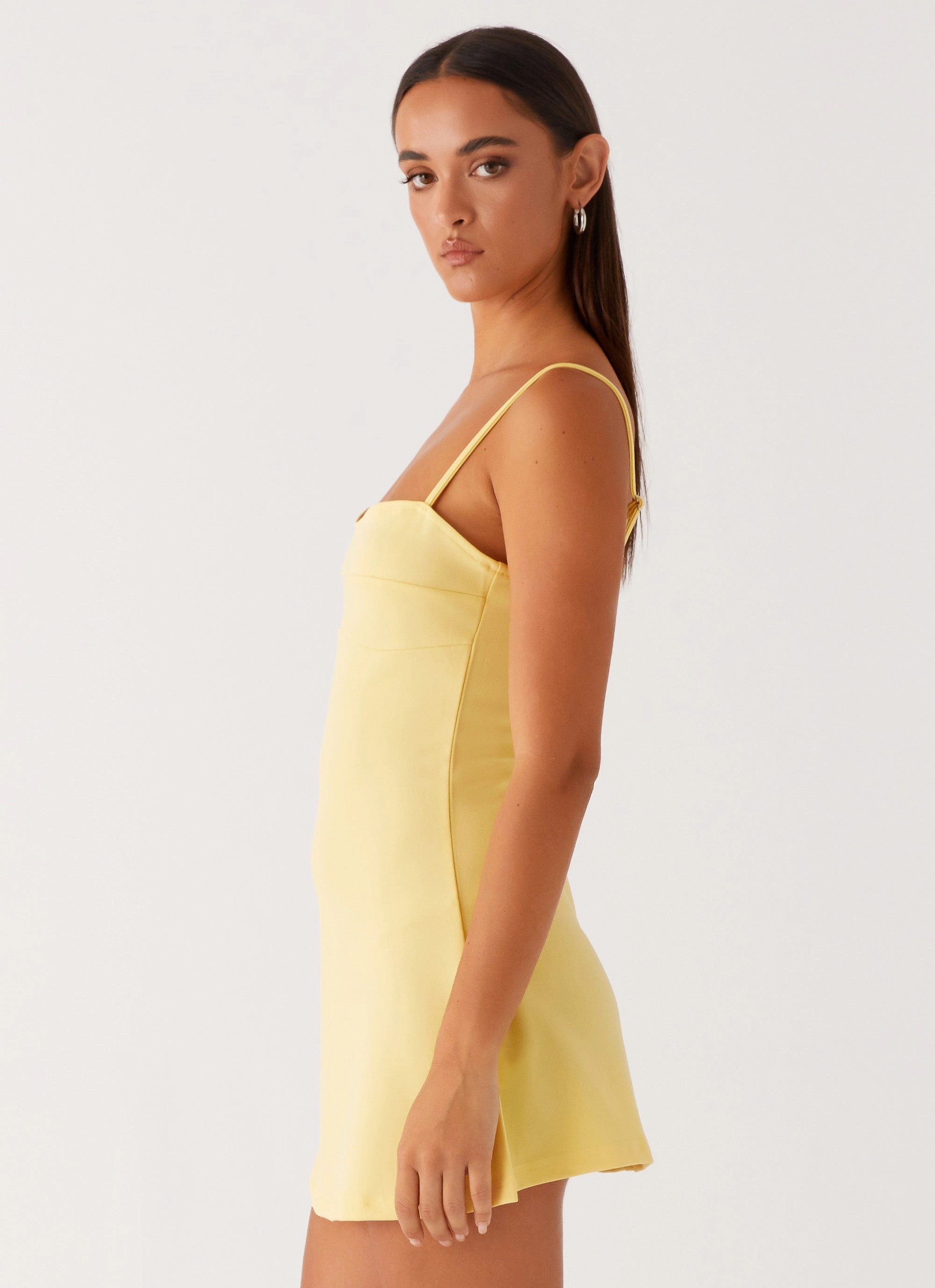 Cindy Mini Dress - Yellow Unlined Look Artistic Flair