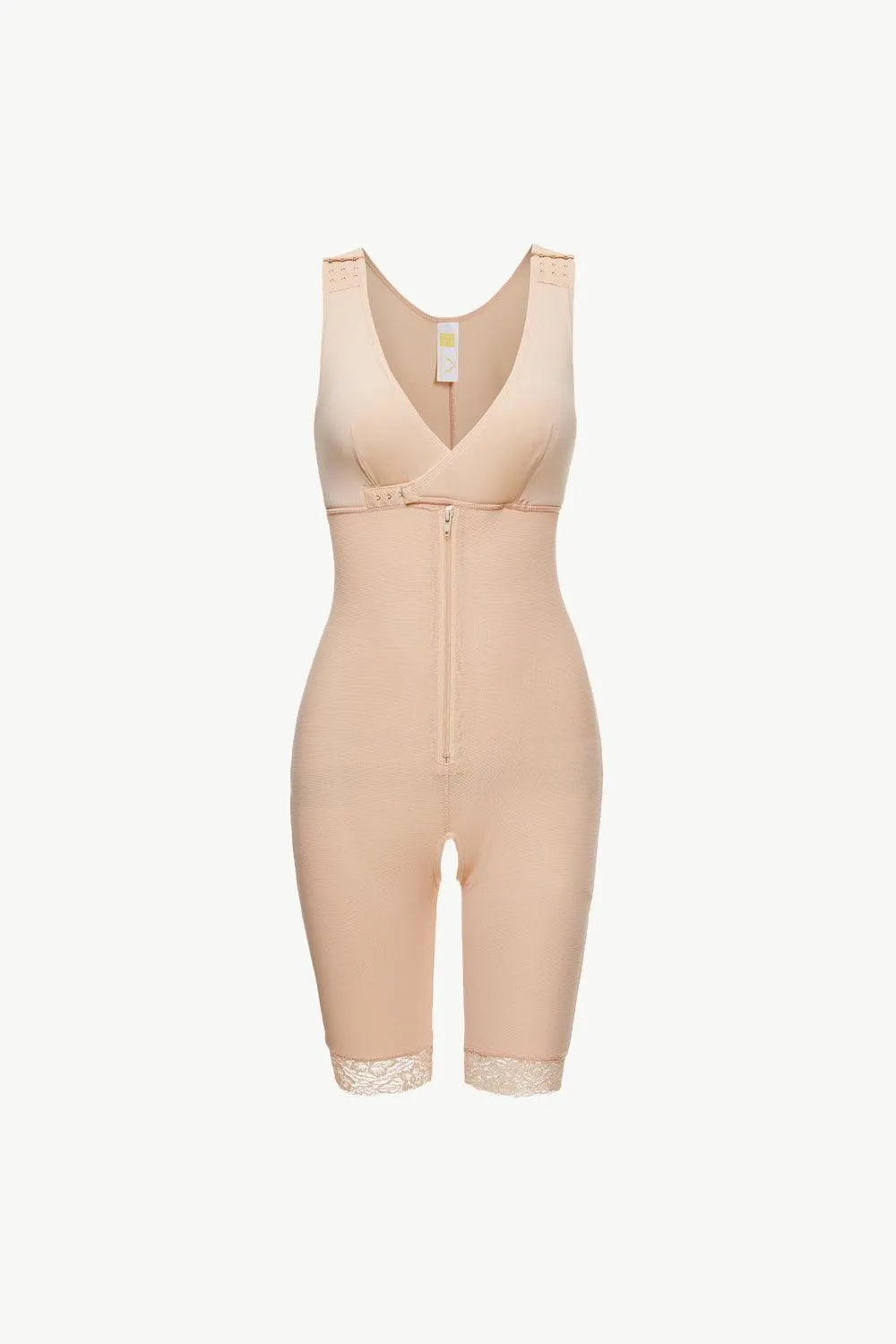 Full Size Lace Trim Shapewear With Zipper