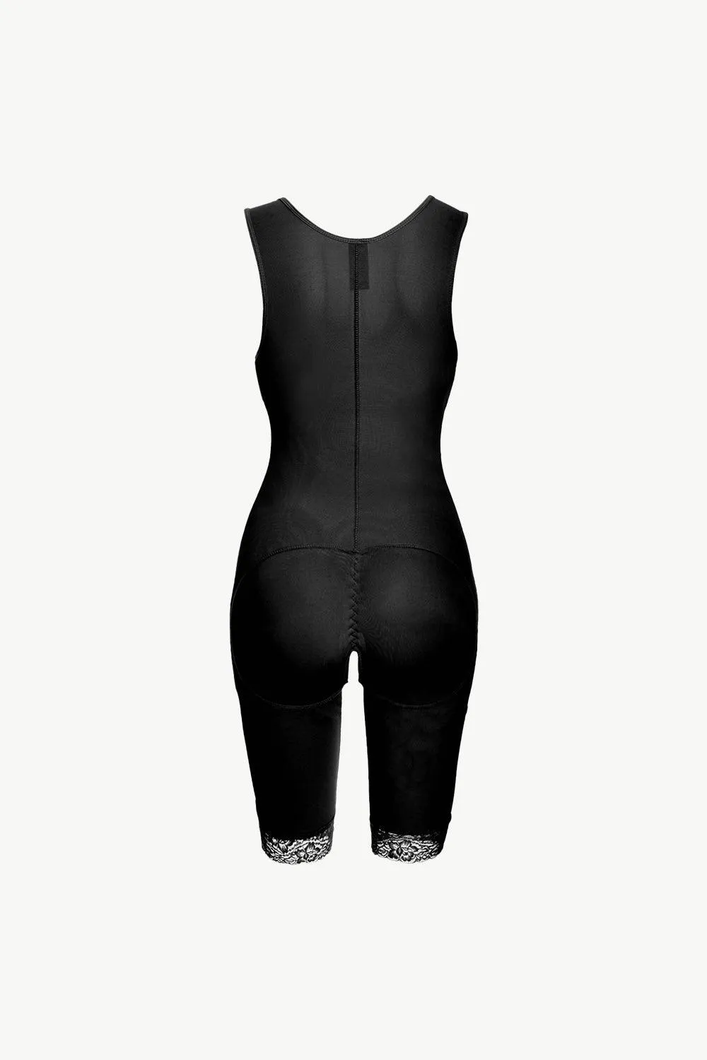 Full Size Lace Trim Shapewear With Zipper