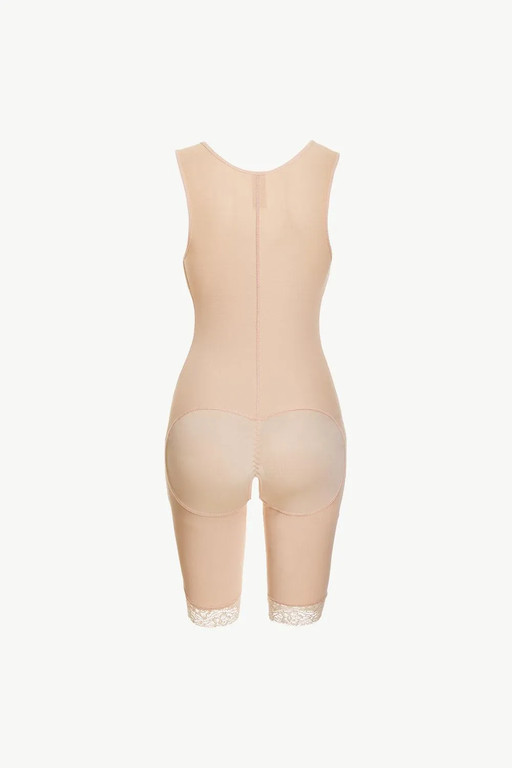 Full Size Lace Trim Shapewear With Zipper