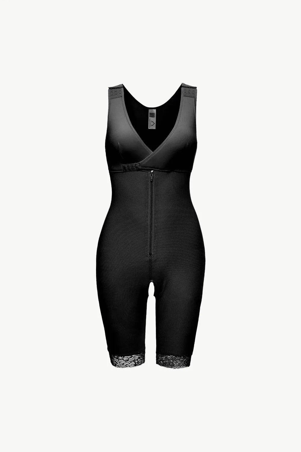 Full Size Lace Trim Shapewear With Zipper